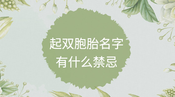 起雙胞胎名字有什么禁忌？